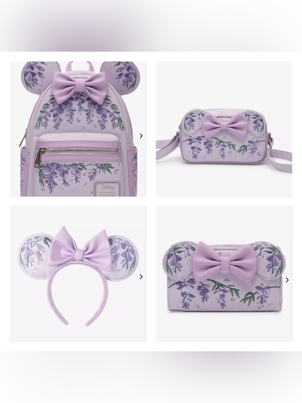Loungefly Disney Minnie Mouse Wisteria Ears Floral
Scented Complete Bundle